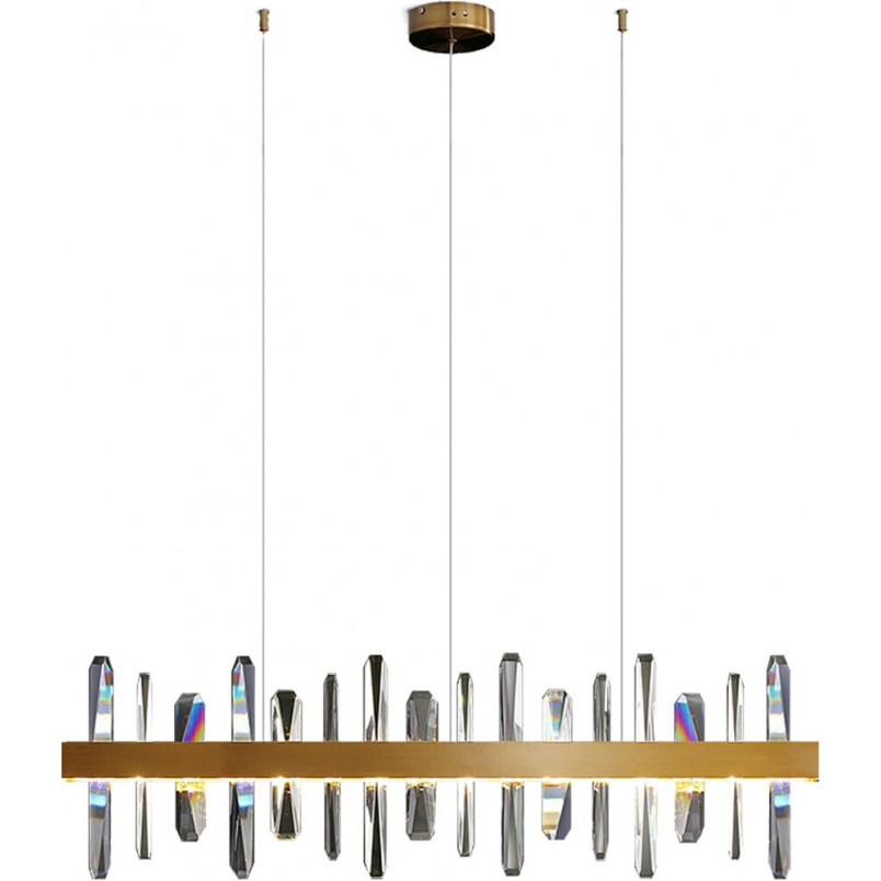 Lampa wisząca kryształowa Arctic LED | Złota 100cm | Step