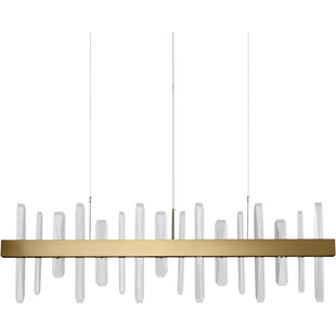 Lampa wisząca kryształowa Arctic LED | Złota 100cm | Step