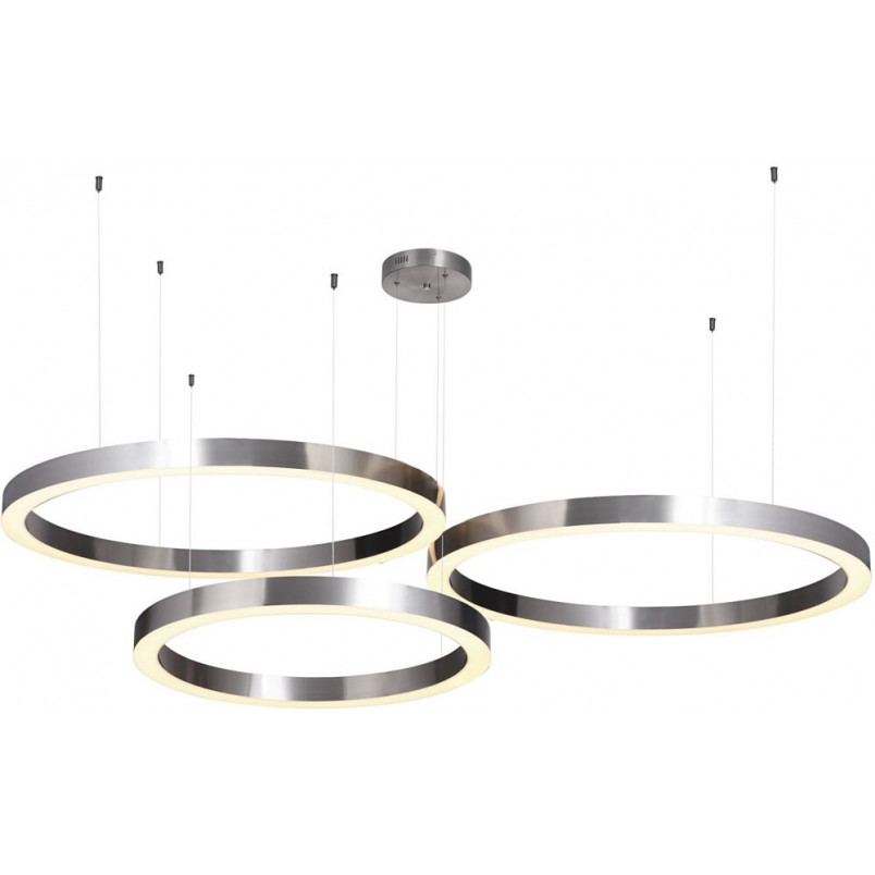 Lampa wisząca Circles Nickel | Nowoczesny żyrandol LED z pilotem