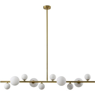 Długa lampa wisząca szklane kule Milky Drop 120 biało-złota marki Step Into Design