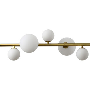 Długa lampa wisząca szklane kule Milky Drop 120 biało-złota marki Step Into Design