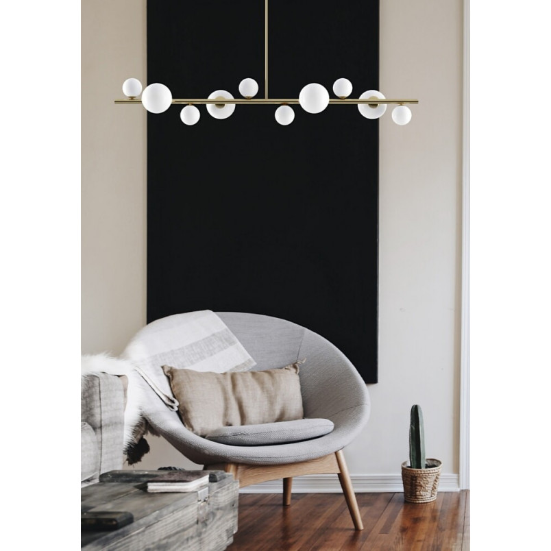 Lampa wisząca Milky Drop - szkło biało-złote | Step