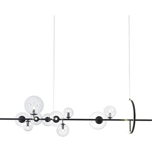 Podłużna lampa wisząca szklane kule Orion Long 120 czarna
