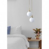 Lampa wisząca Pearl - glamour, szkło, biało-złota | Step