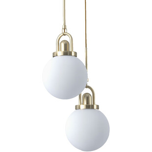 Lampa wisząca Pearl - glamour, szkło, biało-złota | Step