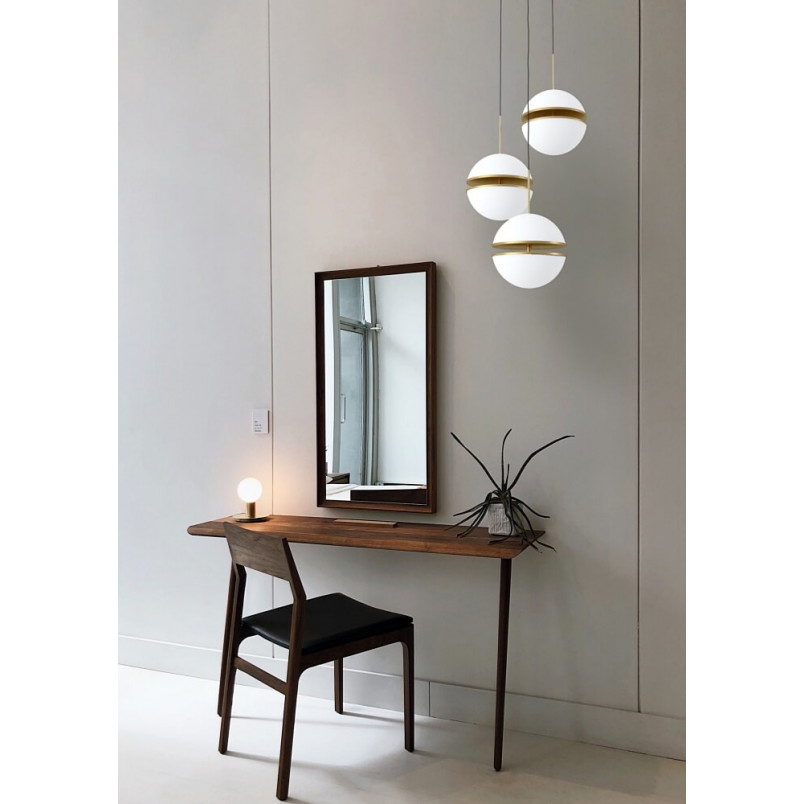 Lampa wisząca szklana Sfera III | Biało-złota | Step