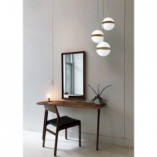Lampa wisząca szklana Sfera III | Biało-złota | Step