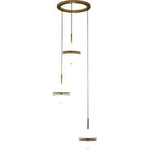Lampa wisząca szklana Sfera III | Biało-złota | Step