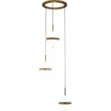 Lampa wisząca szklana Sfera III | Biało-złota | Step