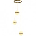 Lampa wisząca szklana Sfera III | Biało-złota | Step