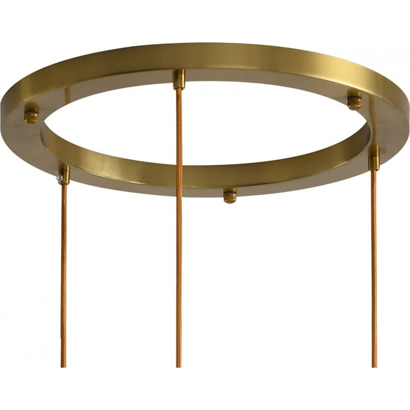 Lampa wisząca szklana Sfera III | Biało-złota | Step