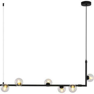 Lampa wisząca Simply | Szklane kule, czarno-przezroczysta | Step Design
