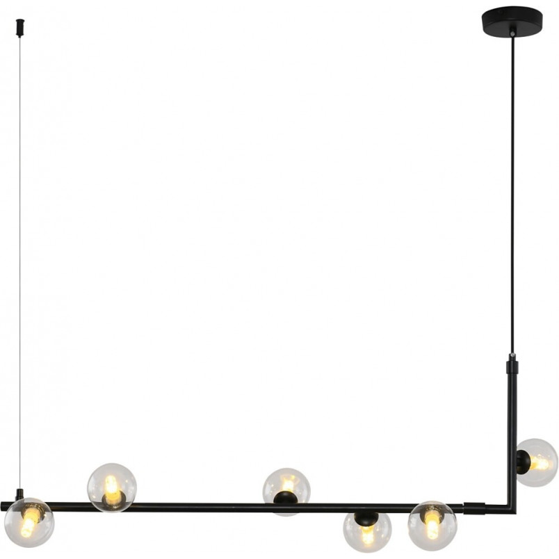 Lampa wisząca Simply | Szklane kule, czarno-przezroczysta | Step Design