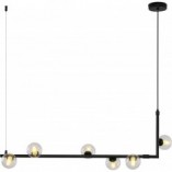 Lampa wisząca Simply | Szklane kule, czarno-przezroczysta | Step Design