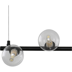 Lampa wisząca Simply | Szklane kule, czarno-przezroczysta | Step Design