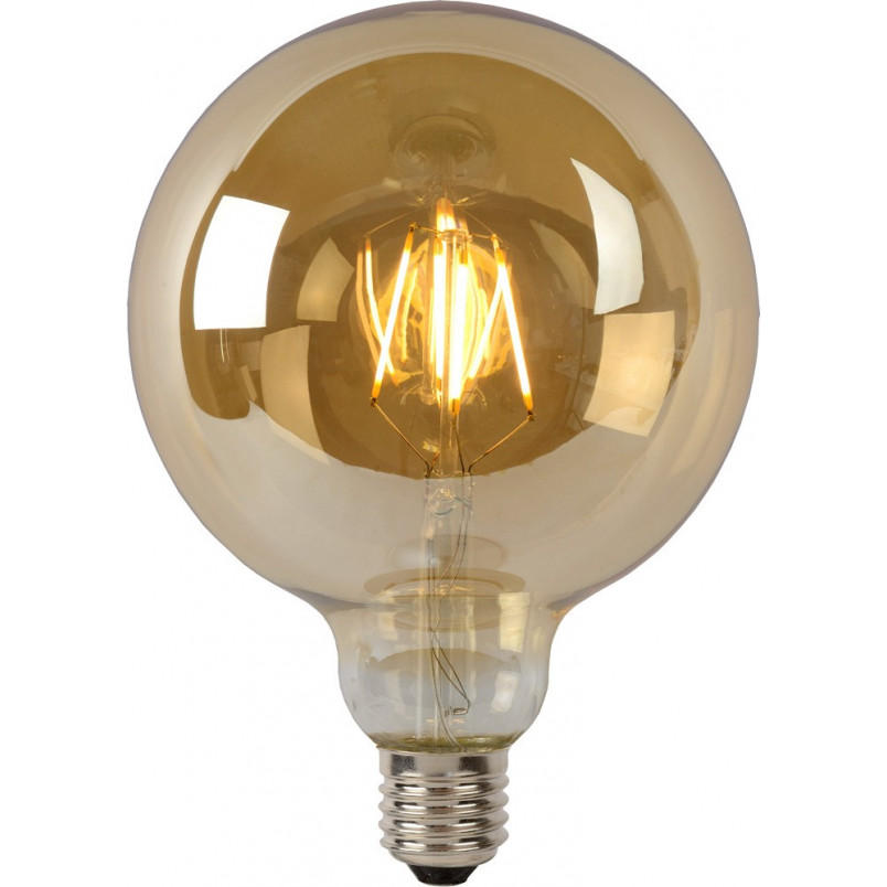 Żarówka LED G125 Lucide | Bursztynowa, E27, 8W - Odkryj!