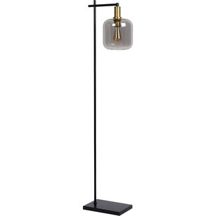 Lampa podłogowa ze szklanym kloszem Joanet szkło dymione/czarny Lucide