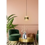 Lampa wisząca Firmin | Szkło opal / mosiądz | Lucide