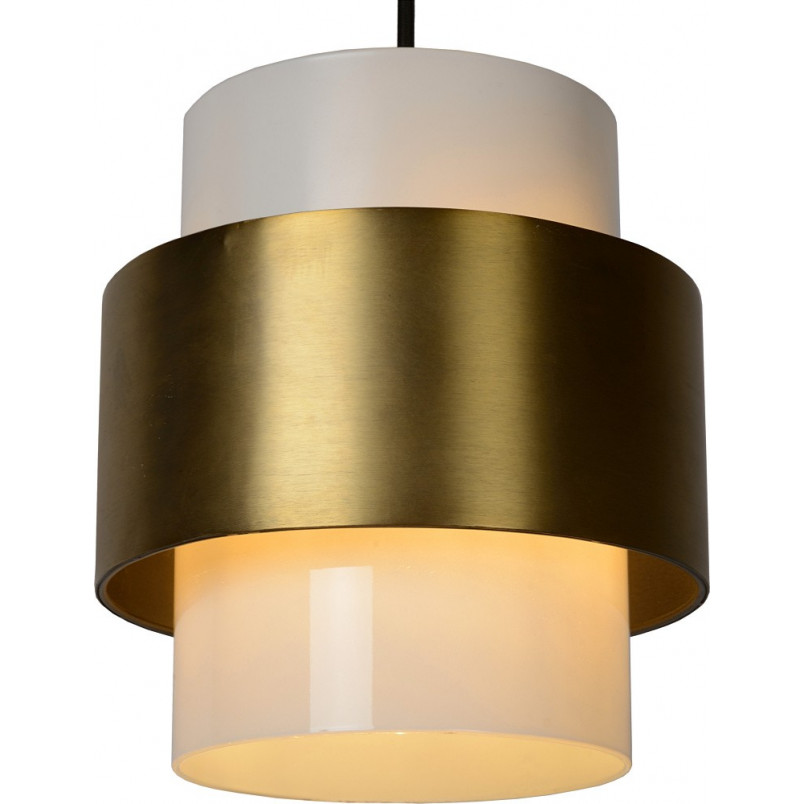 Lampa wisząca Firmin | Szkło opal / mosiądz | Lucide