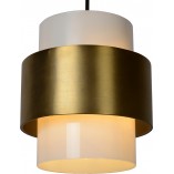 Lampa wisząca Firmin | Szkło opal / mosiądz | Lucide