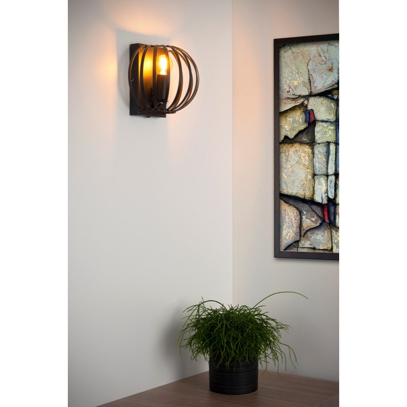 Kinkiet Lucide Manuela czarny | Loftowy design