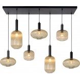 Lampa wisząca Lucide Maloto | 7 punktów, szkło bursztynowe