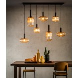 Lampa wisząca Lucide Maloto | 7 punktów, szkło bursztynowe