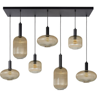 Duża lampa wisząca  na listwie Maloto bursztynowo/czarna Lucide