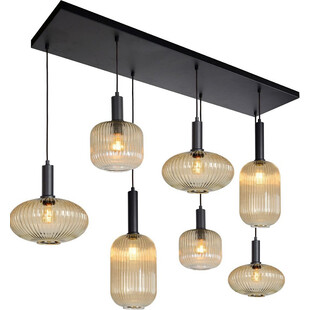Lampa wisząca Lucide Maloto | 7 punktów, szkło bursztynowe