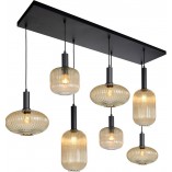 Lampa wisząca Lucide Maloto | 7 punktów, szkło bursztynowe