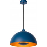 Lampa wisząca niebieska Lucide Siemon 40cm - Retro Design