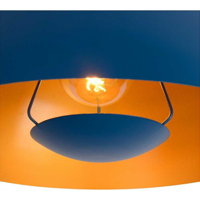 Lampa wisząca niebieska Lucide Siemon 40cm - Retro Design