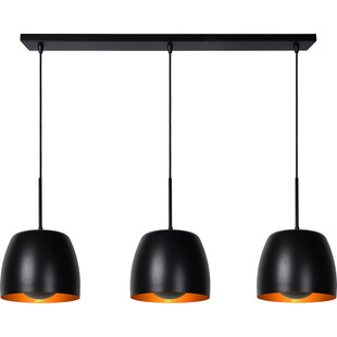 Lampa wisząca Nolan | 3 punkty, czarna | Lucide