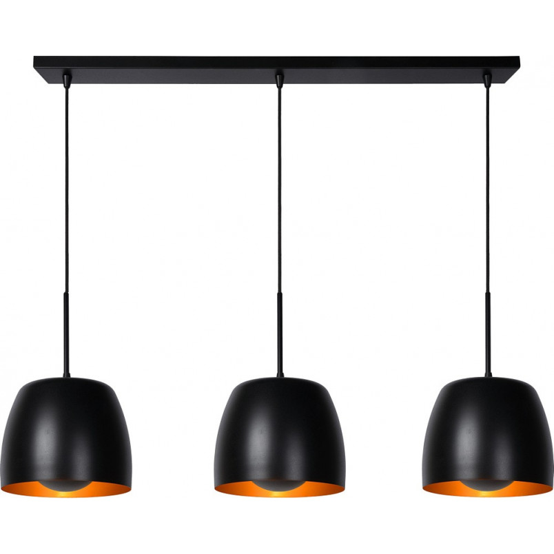 Lampa wisząca Nolan | 3 punkty, czarna | Lucide