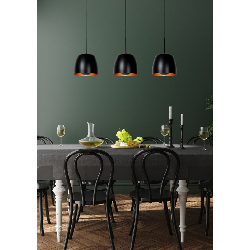 Lampa wisząca Nolan | 3 punkty, czarna | Lucide