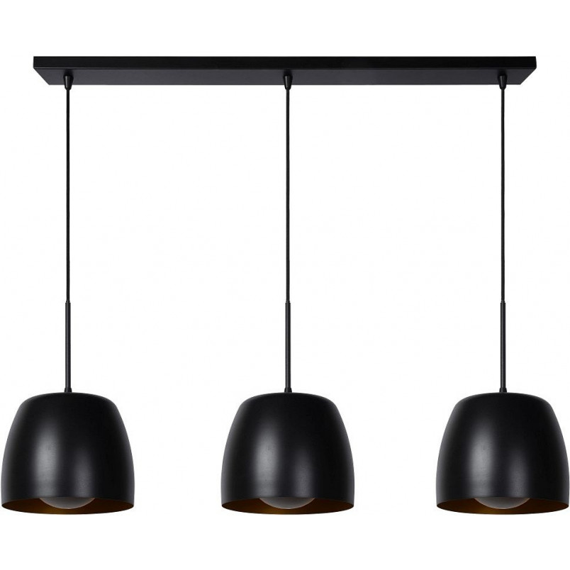 Lampa wisząca Nolan | 3 punkty, czarna | Lucide