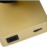 Kinkiet Lucide Nigel: Regulowany, USB, Mosiądz | Sklep