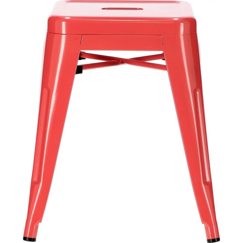 Taboret metalowy Paris czerwony | D2.Design - 46cm