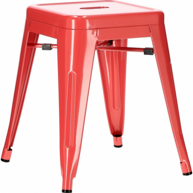 Taboret metalowy Paris czerwony | D2.Design - 46cm