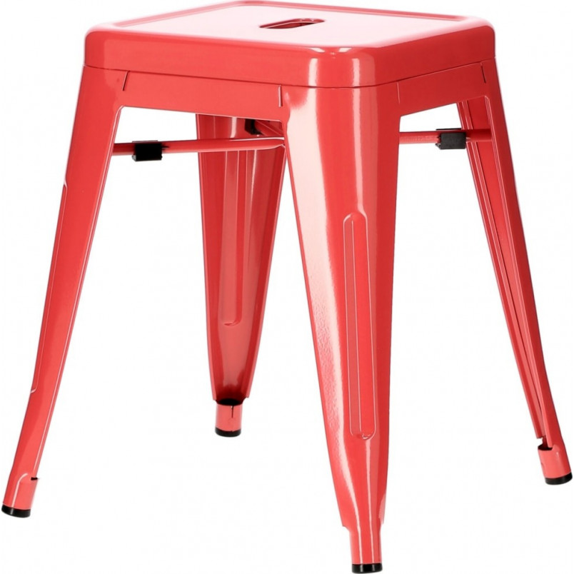 Taboret metalowy Paris czerwony | D2.Design - 46cm