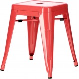 Taboret metalowy Paris czerwony | D2.Design - 46cm