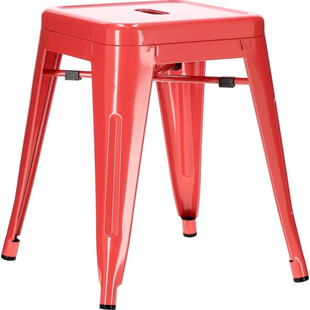 Taboret metalowy Paris czerwony | D2.Design - 46cm