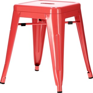 Taboret metalowy Paris czerwony | D2.Design - 46cm