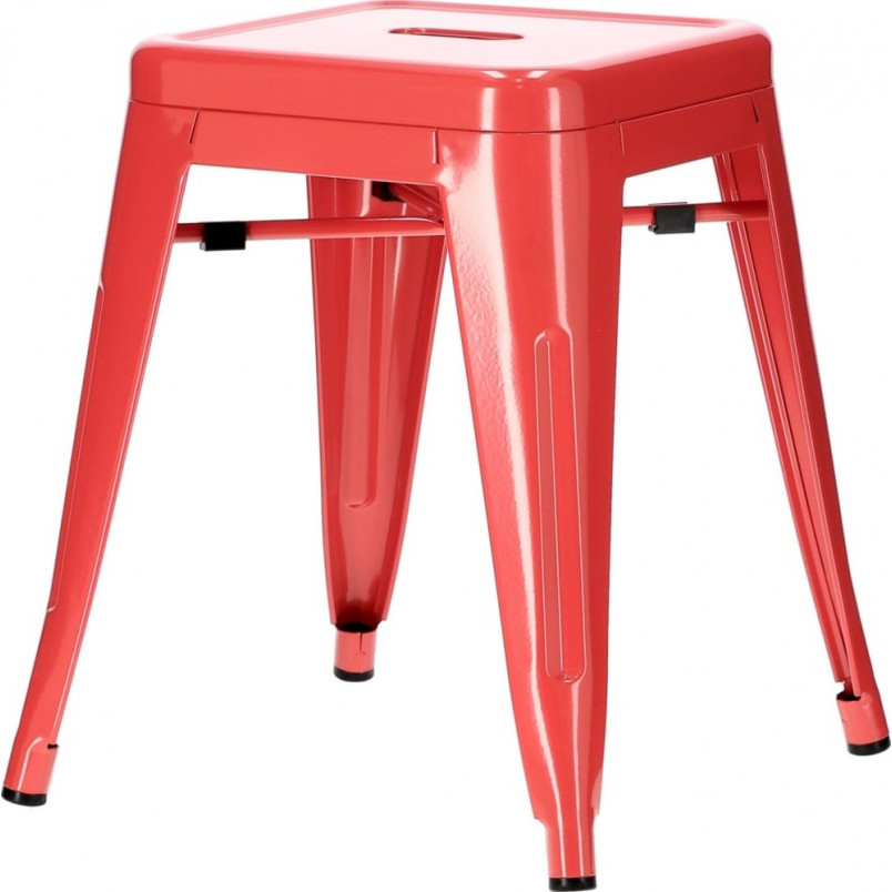 Taboret metalowy Paris czerwony | D2.Design - 46cm