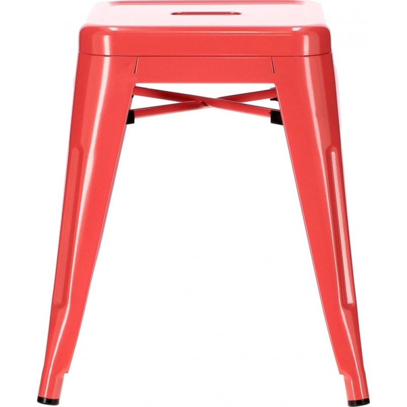 Taboret metalowy Paris czerwony | D2.Design - 46cm