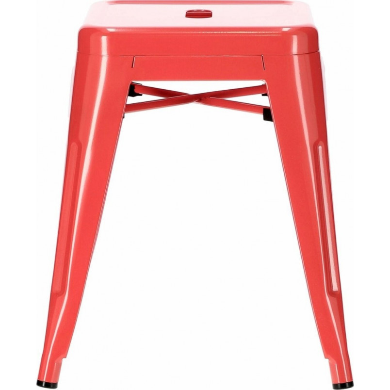 Taboret metalowy Paris czerwony | D2.Design - 46cm