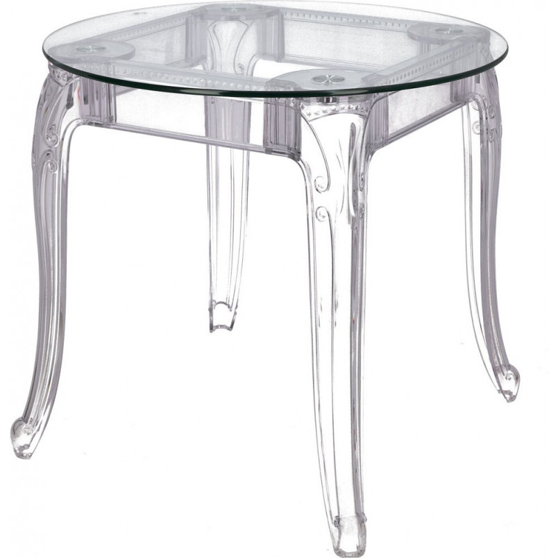 Stół szklany Ghost 80cm - Elegancja i styl | D2.Design
