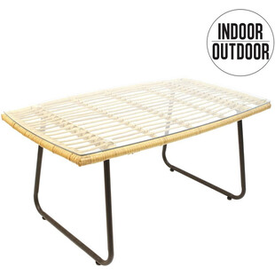Stolik rattanowy Surabaya | Szkło, Metal | Intesi