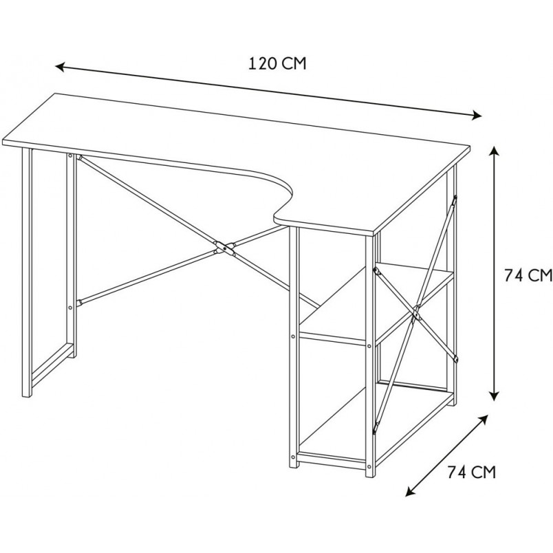 Biurko narożne Stand 120cm Intesi | Industrialny Design