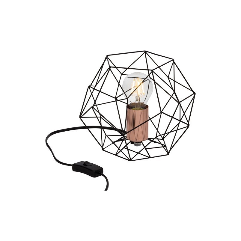 Lampa stołowa czarna Brilliant Synergy | Loftowa lampka